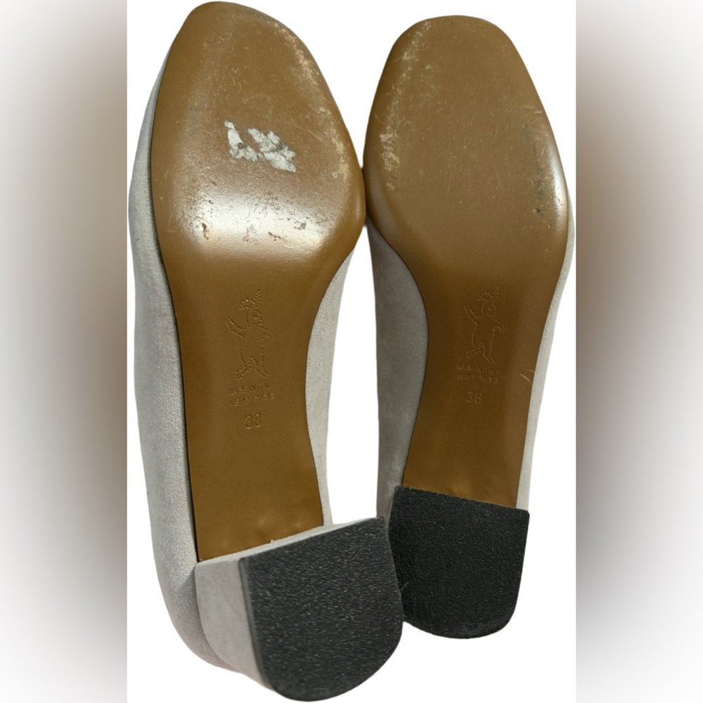 Marni Leather Suede Round Toe Short Block Heels Size 8 - Picture 5 of 8
